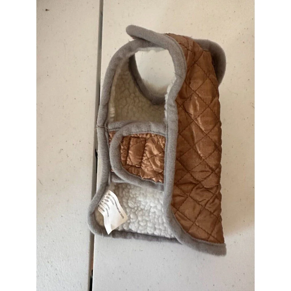 Bronze Quilted Dog Jacket Size XS – Lightweight Warm Pet Apparel